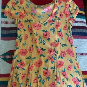Floral yellow & pink Billabong dress-Size M